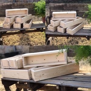 rustic wooden box, versatile piece, garden planter